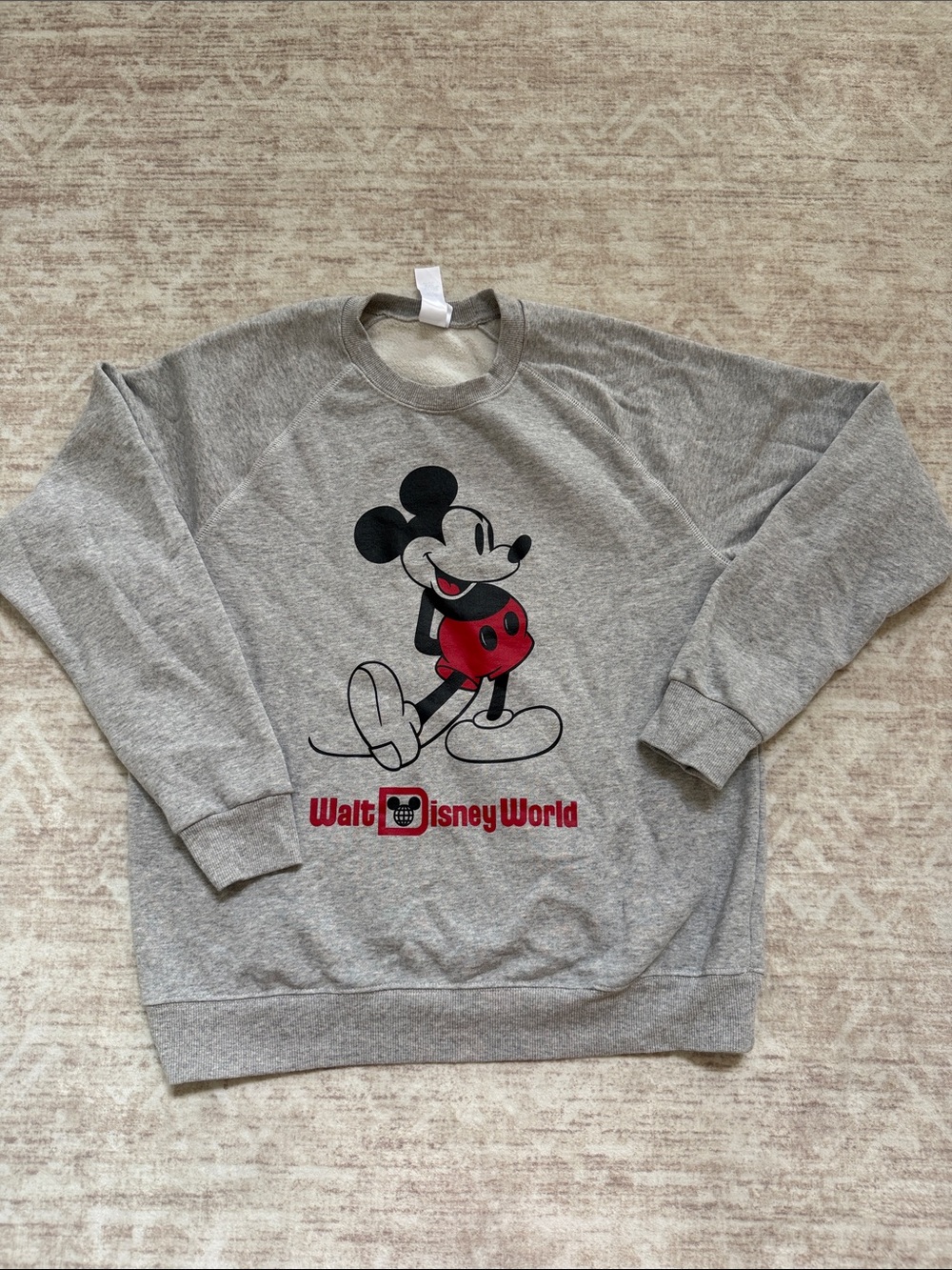 Disney Parks Mickey Mouse Walt Disney World Gray Fleece Sweatshirt Adult Large